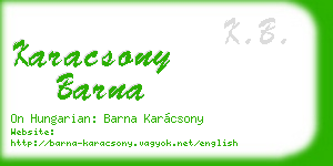 karacsony barna business card
